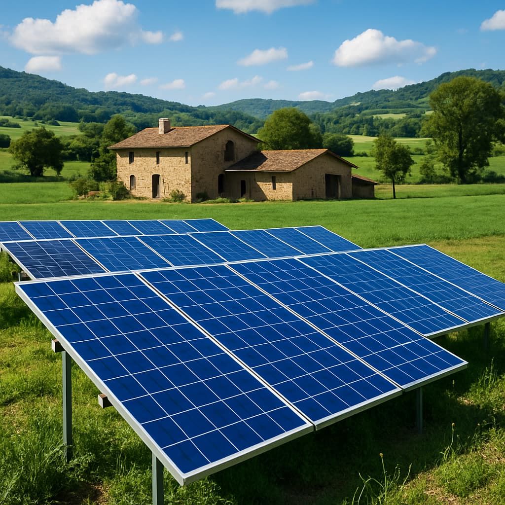 Painéis solares para fazendas