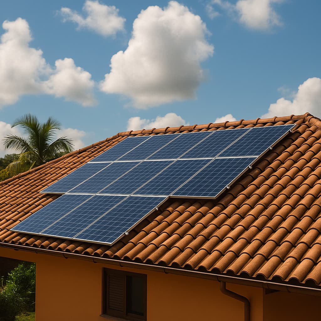 Sistema fotovoltaico residencial instalado sob a Lei 14.300 gerando economia